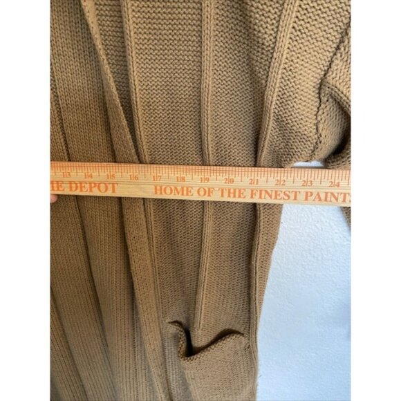 Final Touch Womens Cardigan Duster Open Front Thick Knit Brown S/M Boho Classic - Picture 8 of 8